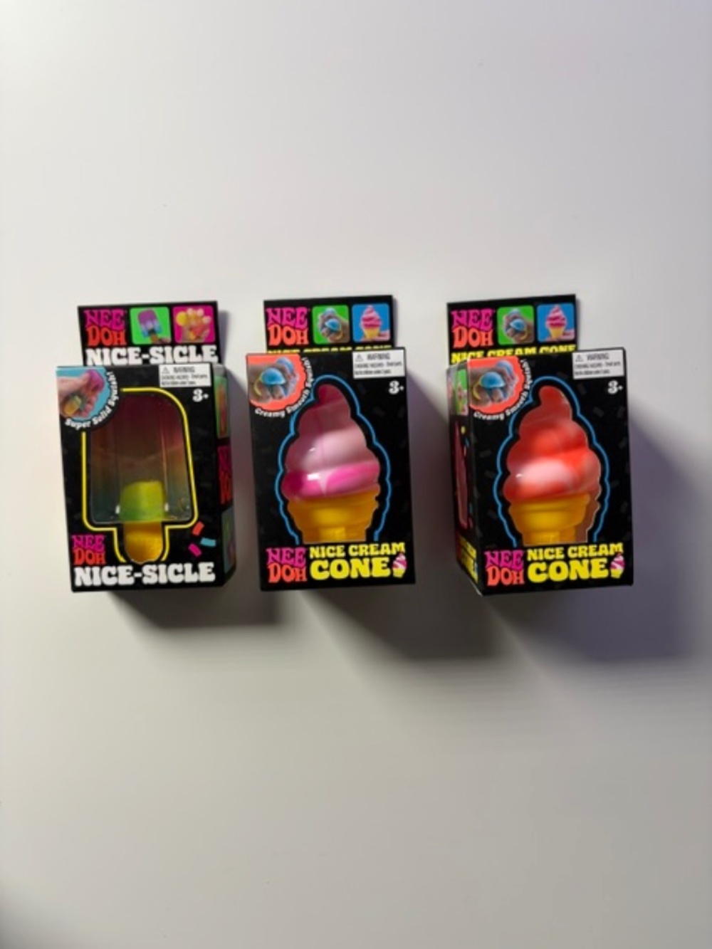 Schylling NeeDoh Squishy Fidget Toys Nice-Sicle Ice Cream Cone Nee Doh 3 Pack